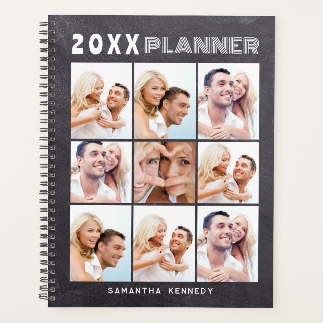 Agenda 9 Panel de nombres personalizados de Collage de fo (Anverso)