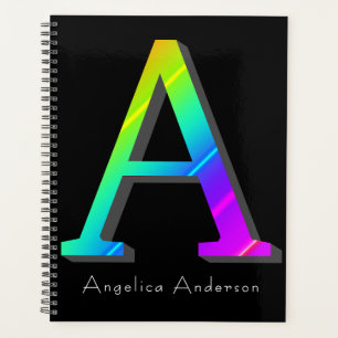 Agenda A inicial y monograma coloridos