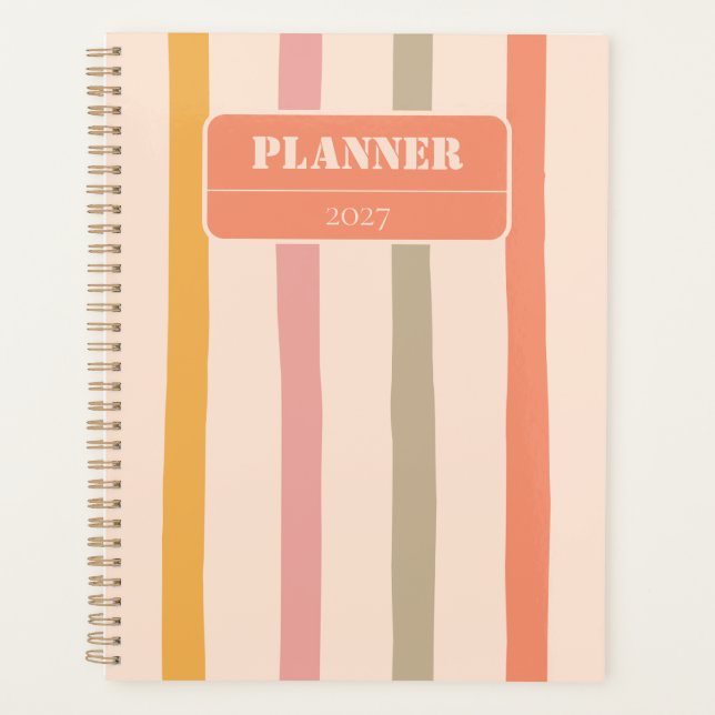Agenda A rayas personalizadas vintage  (Anverso)