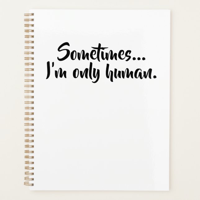 Agenda A veces... solo soy humano (Anverso)