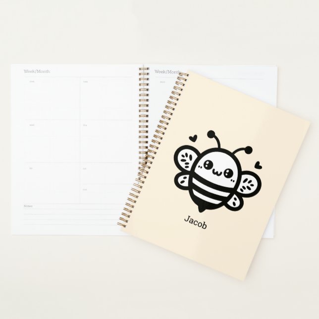 Agenda Abeja dulce de miel - Kawaii Lursery Line Art (Demostración)