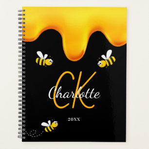 Agenda Abejas bumble negras miel goteando monograma 2027