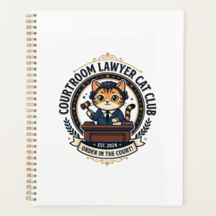 Agenda Abogado de sala del tribunal gato divertido diseño