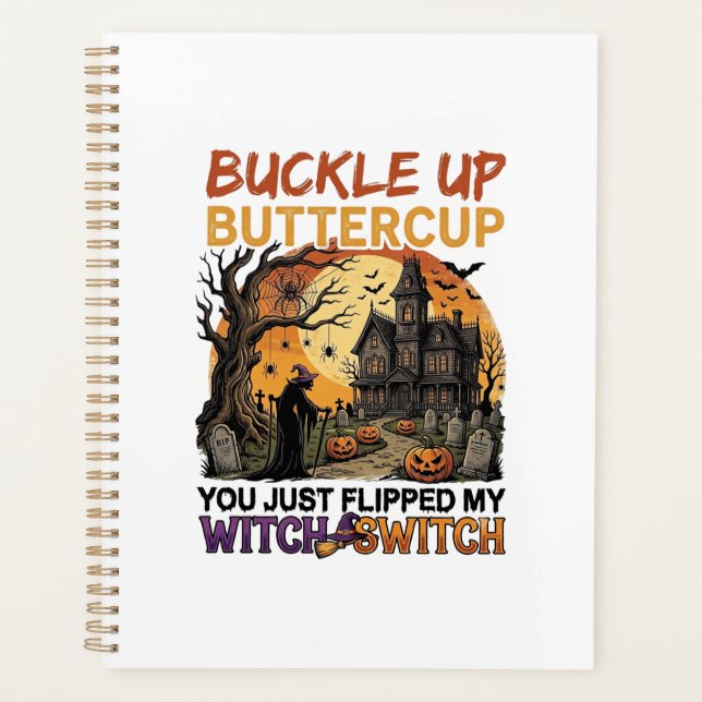 Agenda Abróchense Mariposa Bruja Interruptor Halloween Em (Anverso)