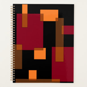 Agenda Abstracción geométrica Naranja rojo marrón negro