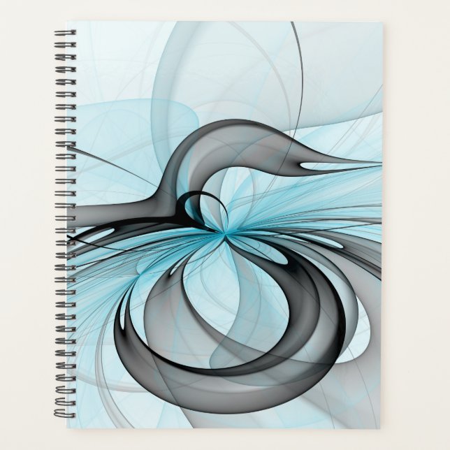 Agenda Abstract Anthracite Gray Blue Modern Fractal Art (Anverso)