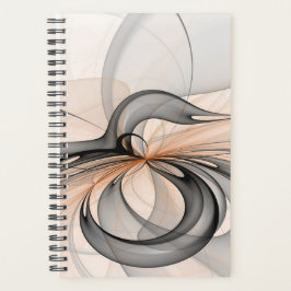 Agenda Abstract Anthracite Gray Sienna Modern Fractal Art