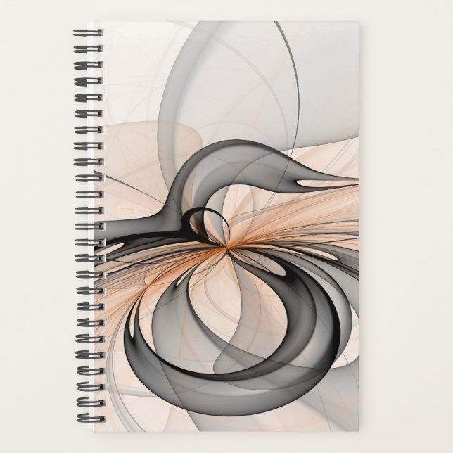 Agenda Abstract Anthracite Gray Sienna Modern Fractal Art (Anverso)