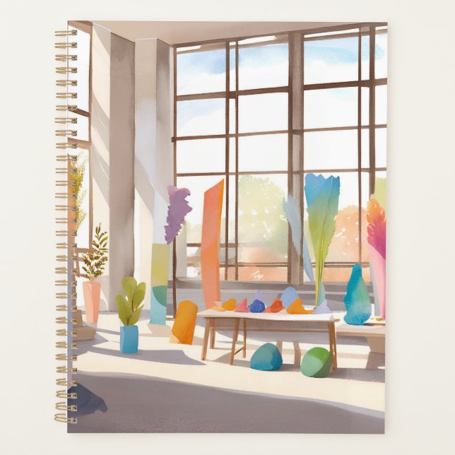 Agenda Abstract Art Studio | Bright Airy Watercolor (Anverso)