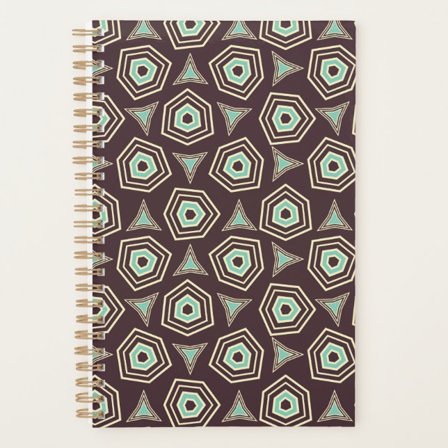 Agenda Abstract geometric pattern with layered pentagons  (Anverso)