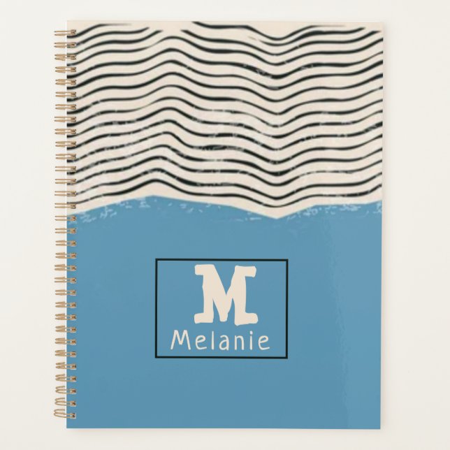 Agenda Abstract minimalist artistic lines Monogram (Anverso)