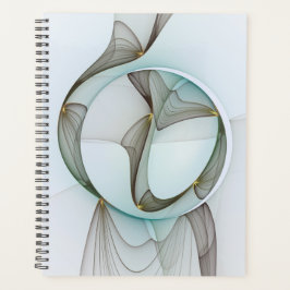 Agenda Abstract Modern Turquoise Brown Gold Elegance