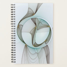 Agenda Abstract Modern Turquoise Brown Gold Elegance