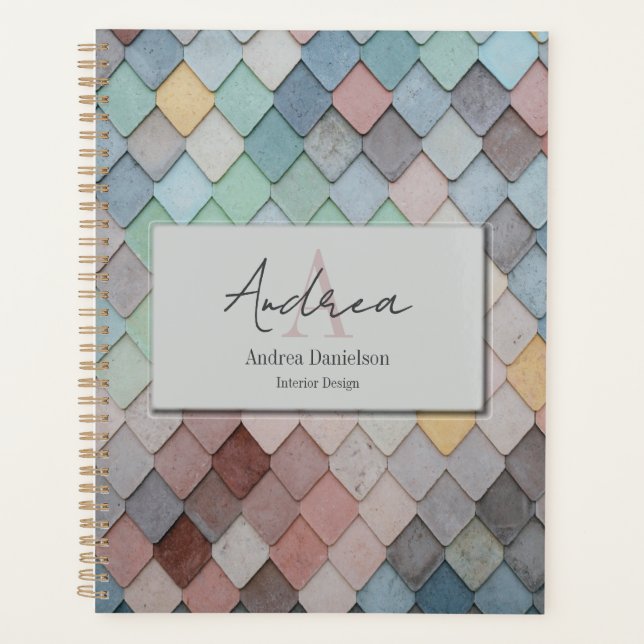 Agenda Abstract Tiles Monogrammed Office (Anverso)