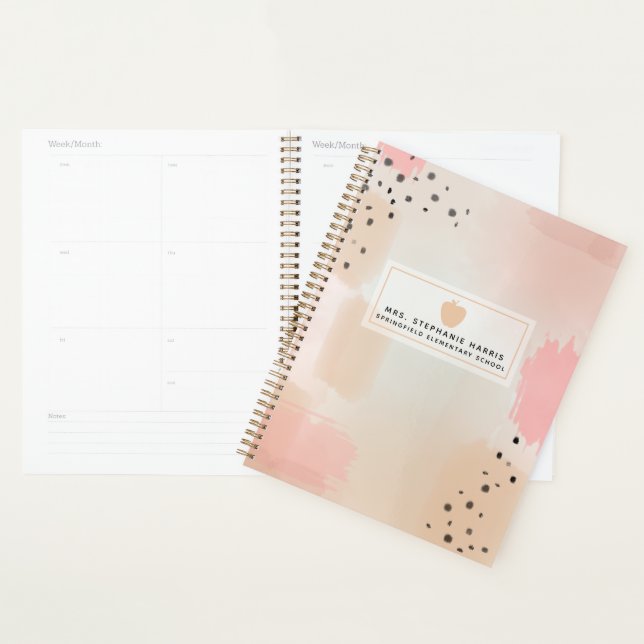 Agenda Abstract Watercolor Pink Apple Teachner Planner (Demostración)
