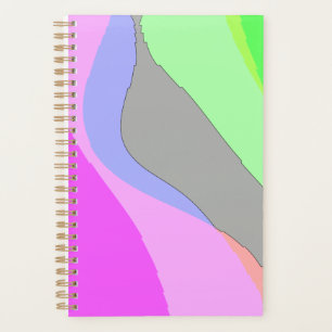 Agenda Abstracto 703 - Rosa y Verde Retro Groovy