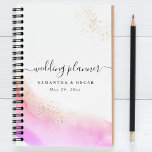 Agenda Abstracto acuarela Pincel rosado y oro<br><div class="desc">Abstracto acuarela Pincel rosado y oro</div>