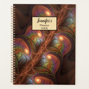 Agenda Abstracto fluorescente colorido Nombre fractal mar