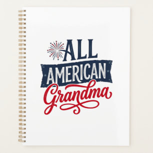 Agenda Abuela totalmente americana diseño de fuegos artif