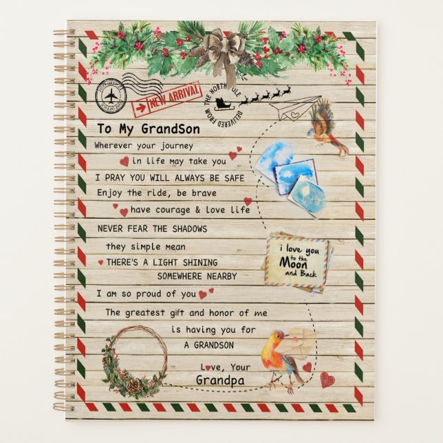 Agenda Abuelo Amor|Carta A Mi Nieto Me Orgullo De Ti (Anverso)