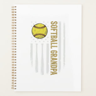 Agenda Abuelo de sóftbol diseño vectorial de bandera vint
