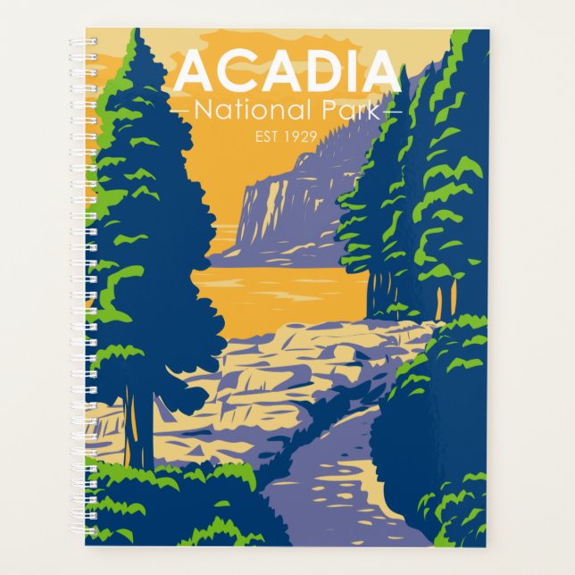 Agenda Acadia National Park Bar Harbour Ocean Path Maine (Anverso)