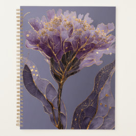 Agenda Acentos Dorados Florales Inspirados en Peonía Púrp