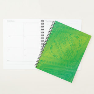 Agenda Aceptación Patrón de Shibori azul verde amarillo