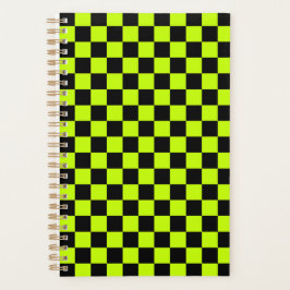 Agenda Acid green black checkerboard pattern