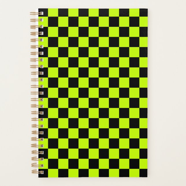 Agenda Acid green black checkerboard pattern (Anverso)