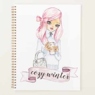 Agenda acogedor blogger de invierno chica planner y calen