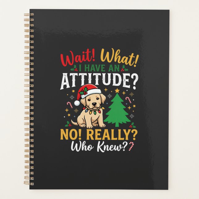 Agenda Actitud divertida de perro de Navidad (Anverso)