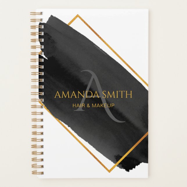 Agenda Acuarela artística moderna y oro (Anverso)