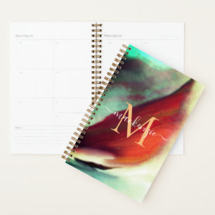 Agenda Acuarela de barca vintage artística monogramada