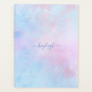Agenda Acuarela de ensueño azul turquesa rosa
