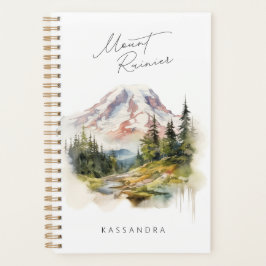 Agenda Acuarela de Mount Rainier Washington