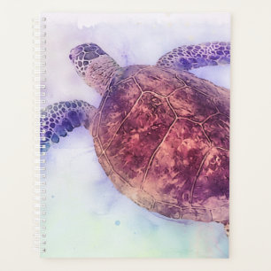 Agenda Acuarela de tortuga marina hawaiana