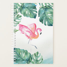 Agenda Acuarela Flamingo rosa tropical