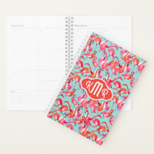 Agenda Acuarela Flamingos Monograma