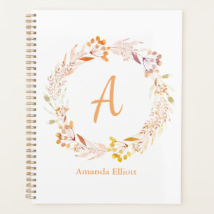 Agenda Acuarela floral de otoño boho personalizada