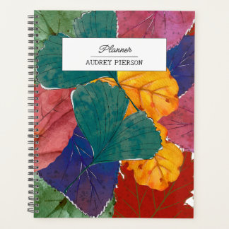 Agenda Acuarela Floral de Otoño y Caída de Hojas