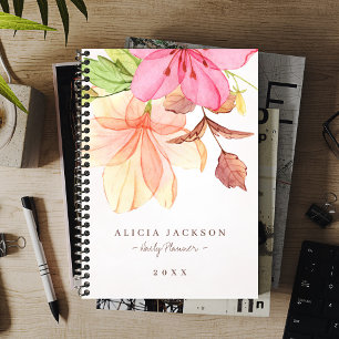 Agenda Acuarela floral pastel femenino elegante negocio