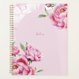 Agenda Acuarela Floral Peonía Rosa