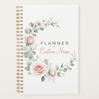 Agenda Acuarela Floral Suave Personalizada Académica