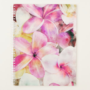 Agenda Acuarela floral tropical plumeria de Hawái
