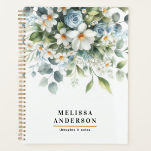 Agenda acuarela floral y follaje Moderno elegante
