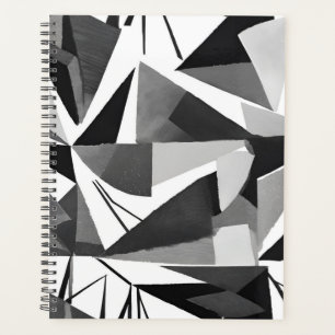 Agenda Acuarela geométrica moderna abstracta en blanco y