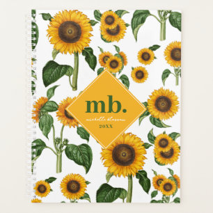 Agenda Acuarela girasoles vegetación vegetal