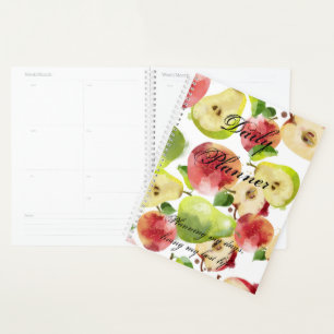 Agenda Acuarela Manzanas Otoño Planner Diario / Diario