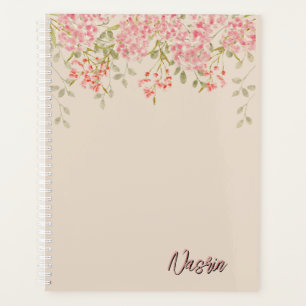 Agenda Acuarela moderna flores coloridas y personaliza